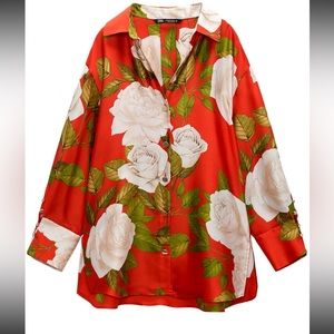 Zara printed long shirt